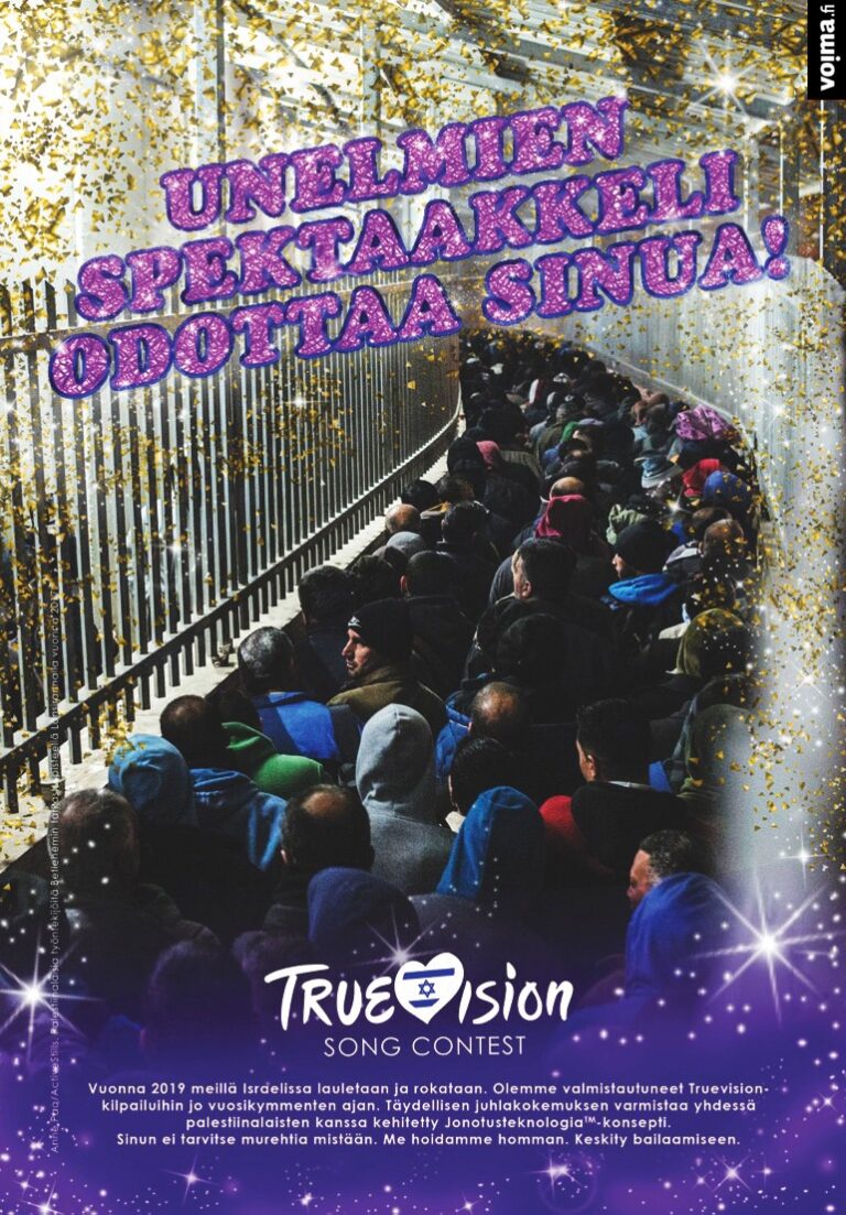 Euroviisut, älkää peitelkö Israelin miehitystä ja ihmisoikeusloukkauksia