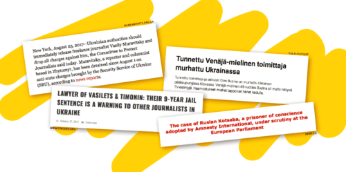 UKRAINA: Toimittajat ahtaalla Ukrainassa