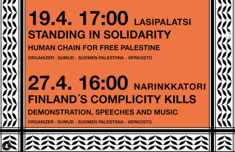 Palestiina-mielenosoitukset 19.4. & 27.4. • Helsinki
