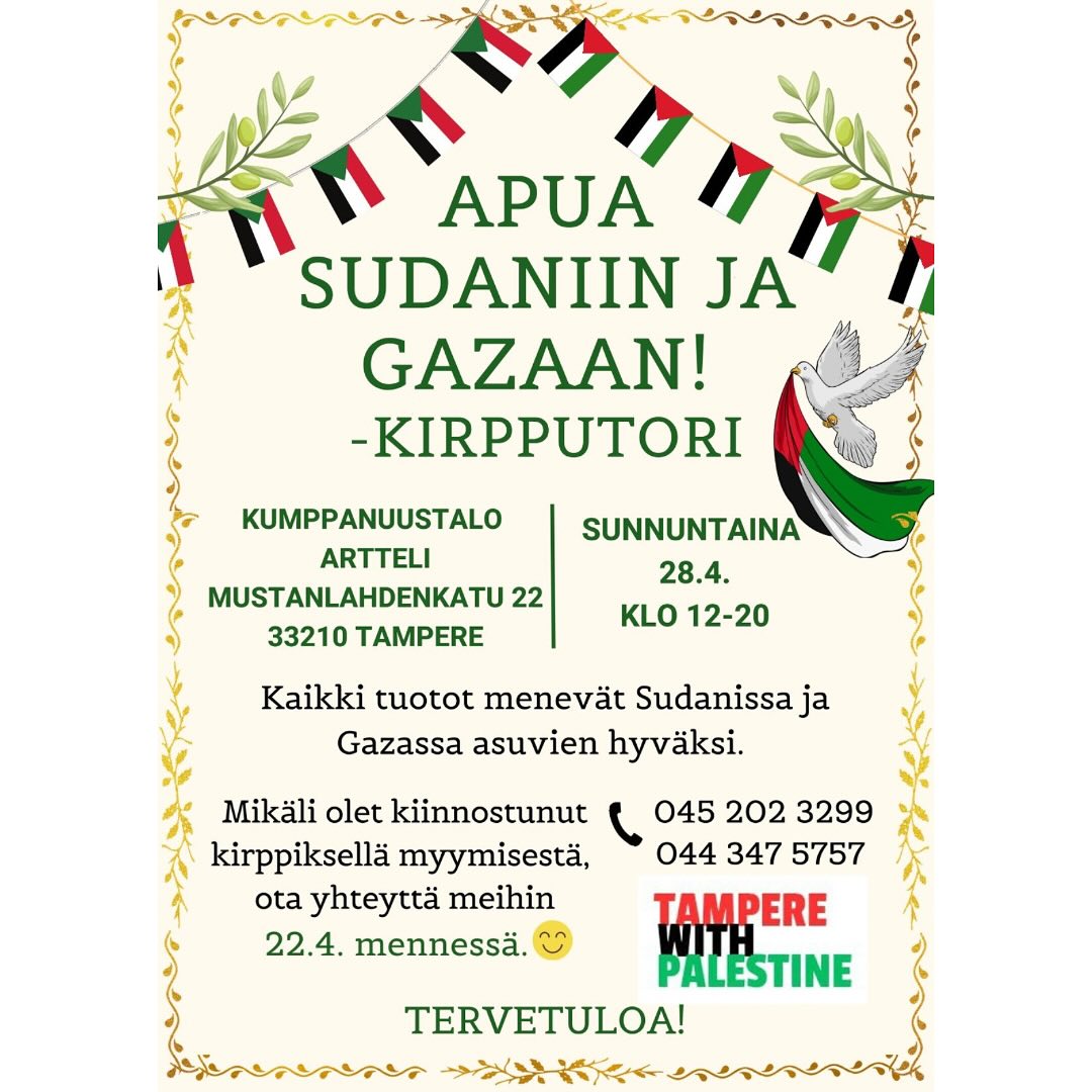 Kirpputori: Apua Sudaniin & Gazaan • Tampere