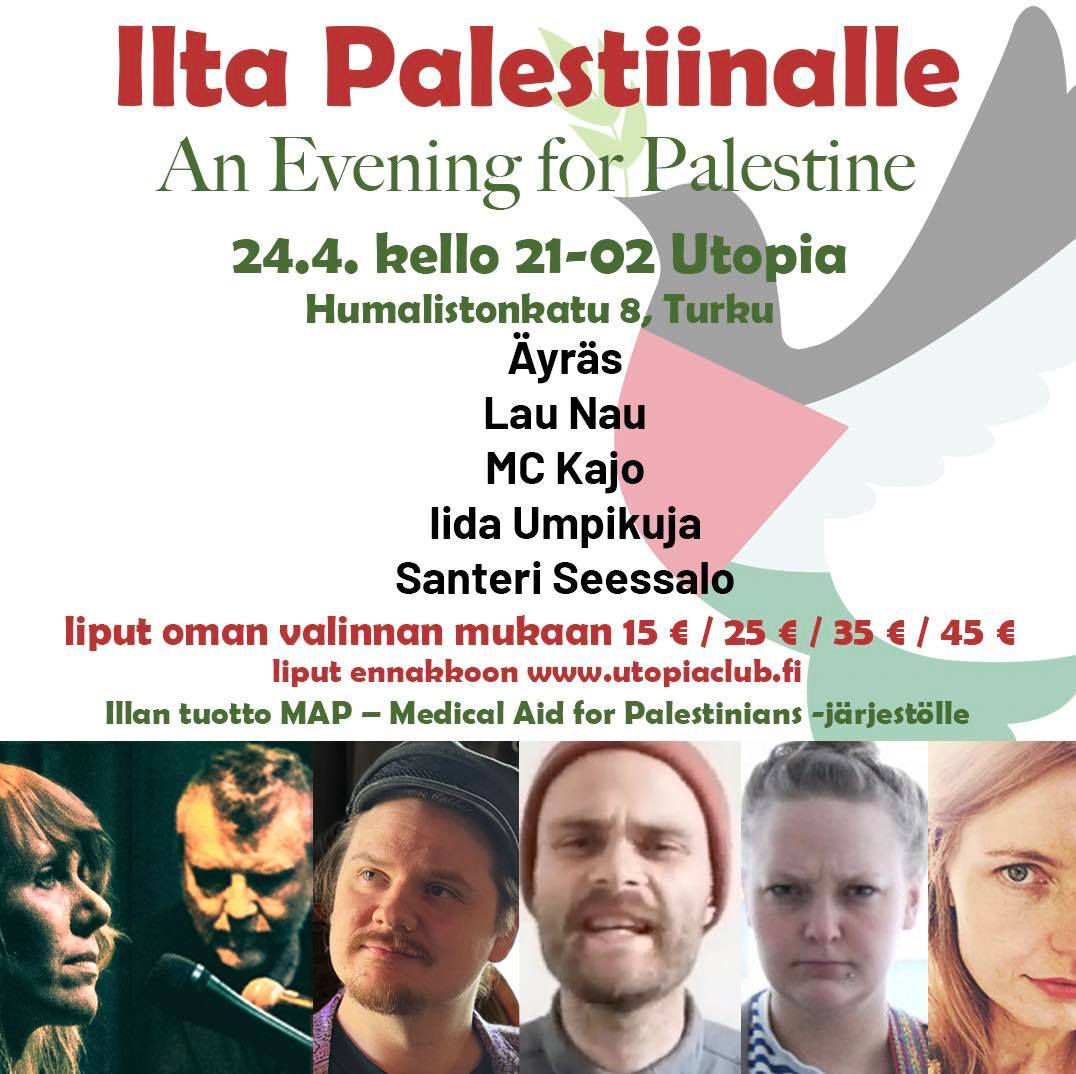 Ilta Palestiinalle -tukikonsertti • Turku