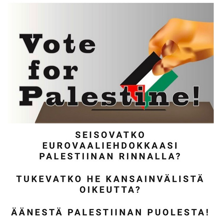Lähetä eurovaaliehdokkaallesi viesti Palestiinan puolesta