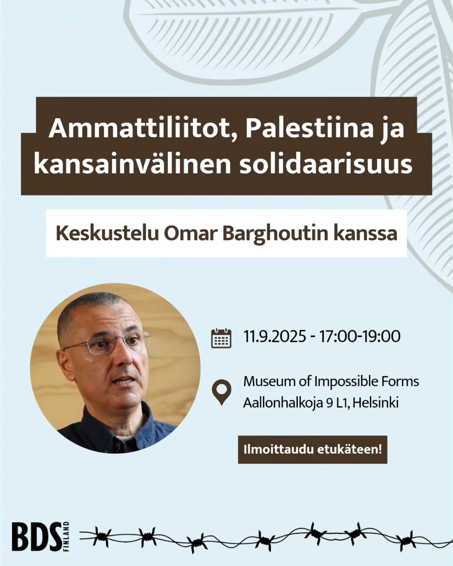 Ammattiliitot, Palestiina ja kansainvälinen solidaarisuus • Helsinki