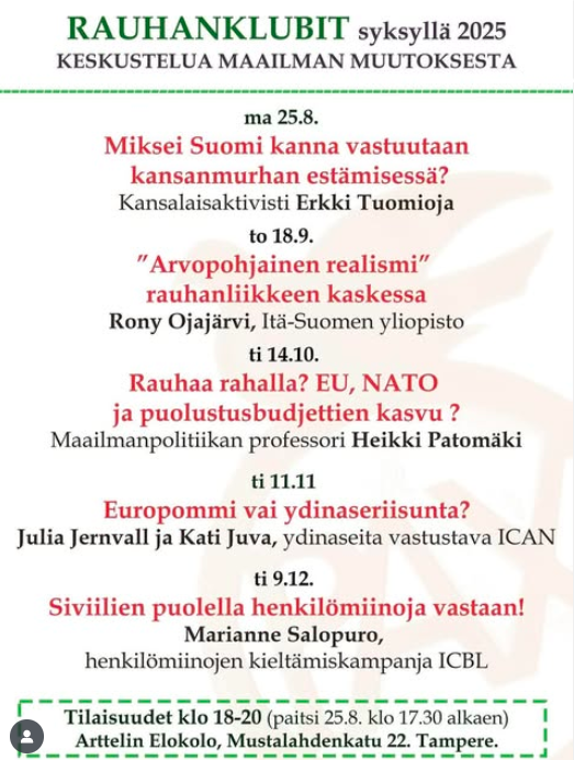 Rauhanklubi: Europommi vai ydinaseriisunta? • Tampere