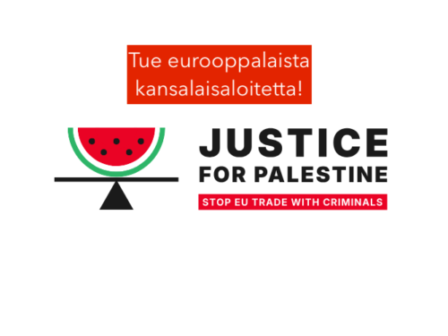 Tue kansalaisaloitetta EU:n ja Israelin assosiaatiosopimuksen jäädyttämisestä