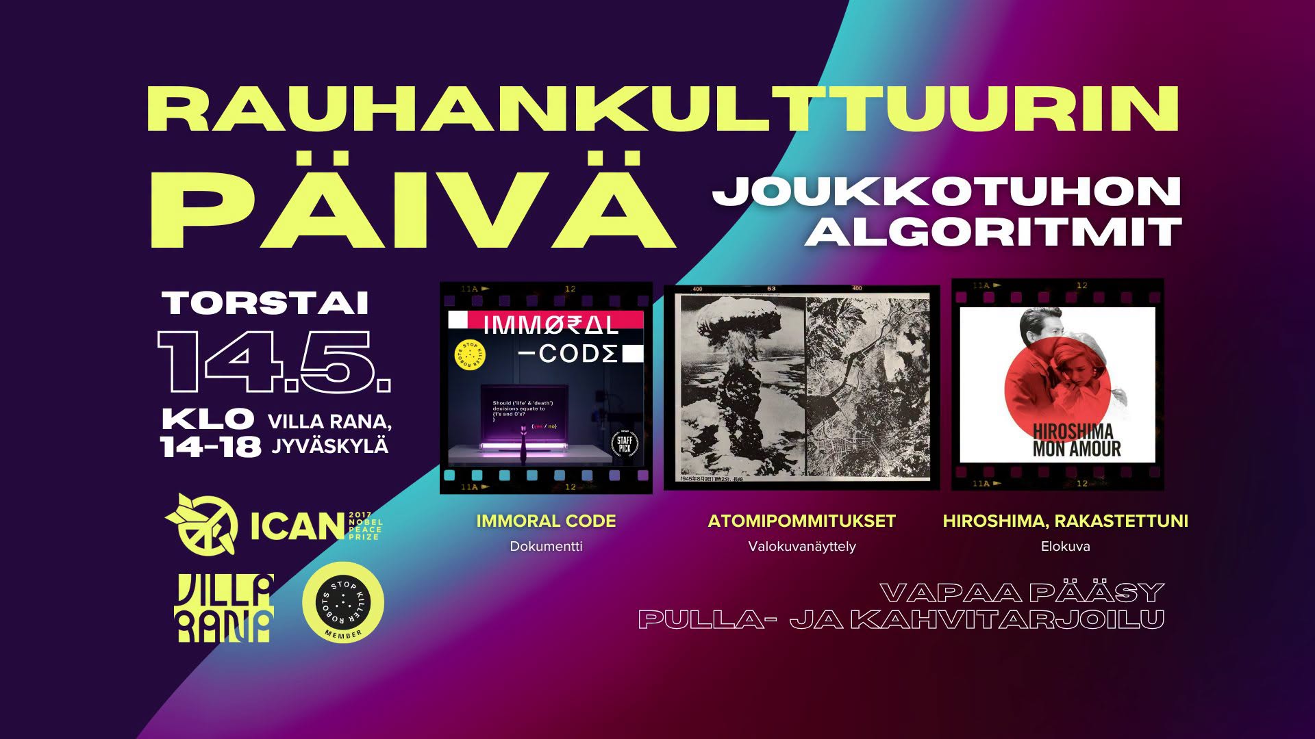 Rauhankulttuurin päivä: Joukkotuhon algoritmit • Jyväskylä