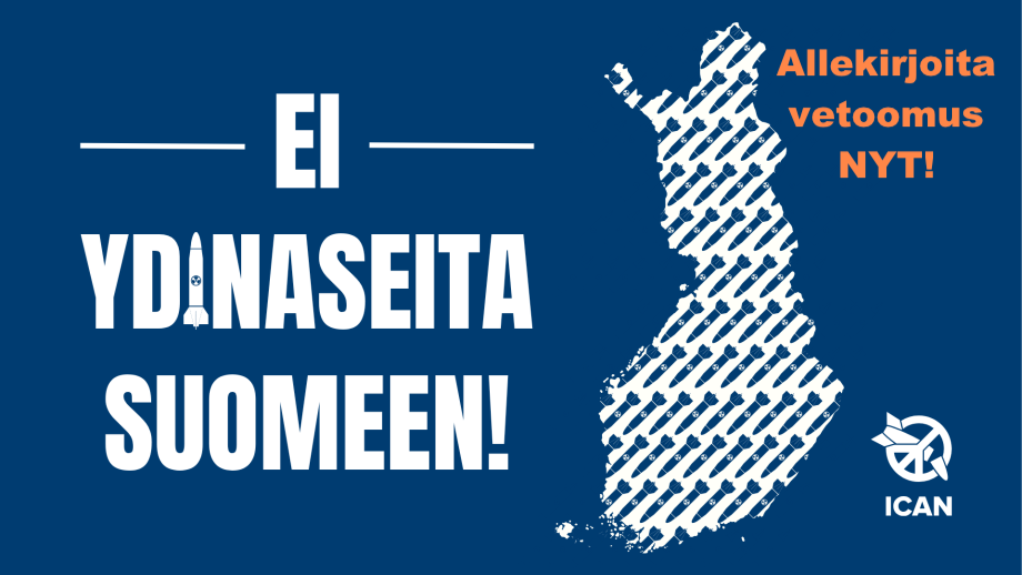 Allekirjoita vetoomus: Ei ydinaseita Suomeen!