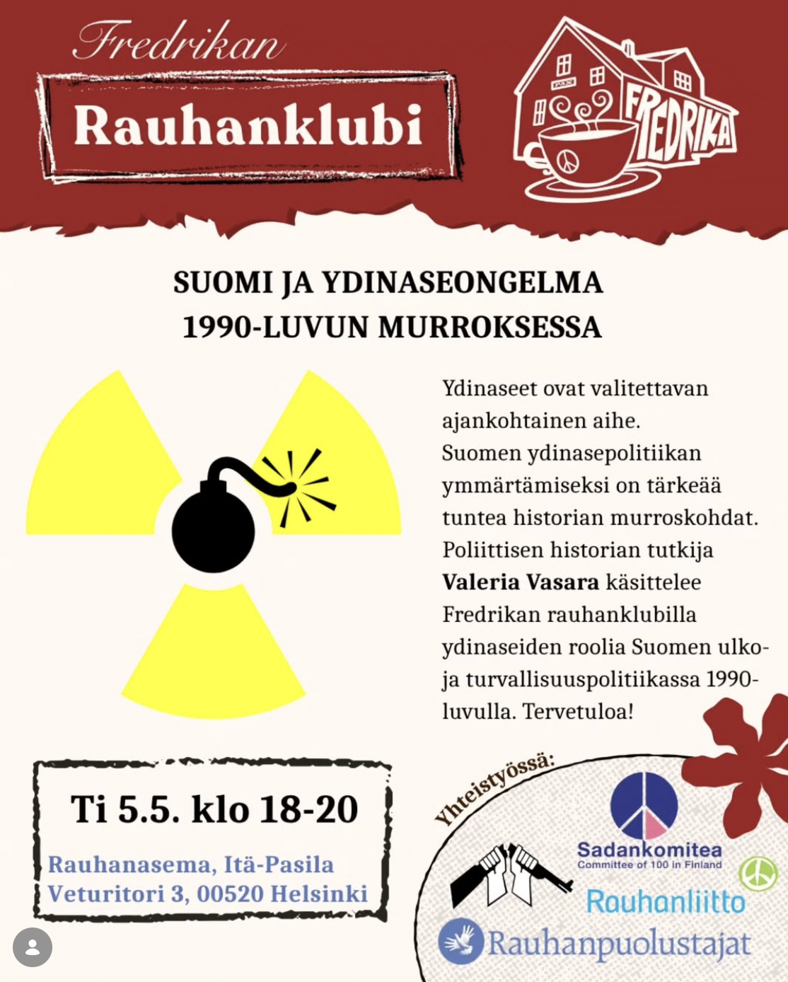 Fredrikan rauhanklubi: Suomi ja ydinaseongelma 1990-luvun murroksessa • Helsinki