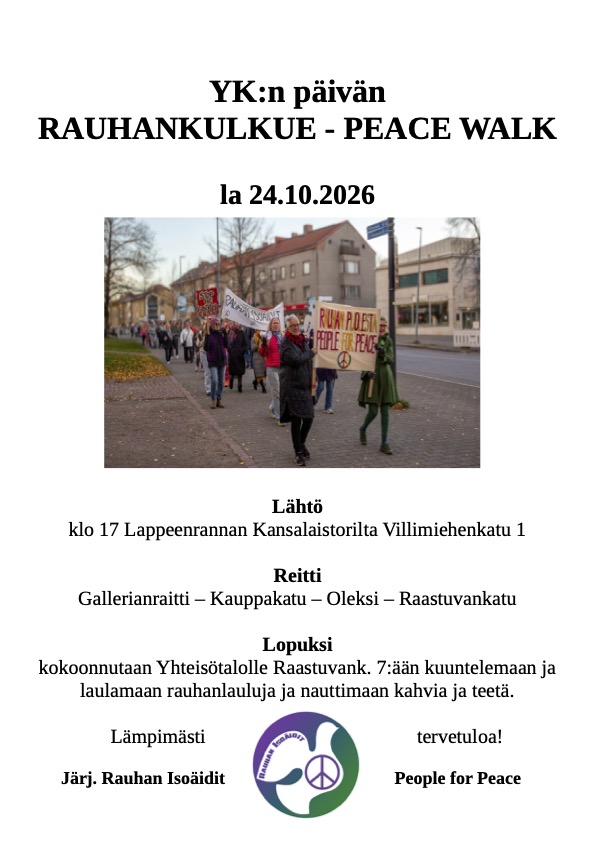 YK:n päivän rauhankulkue • Lappeenranta